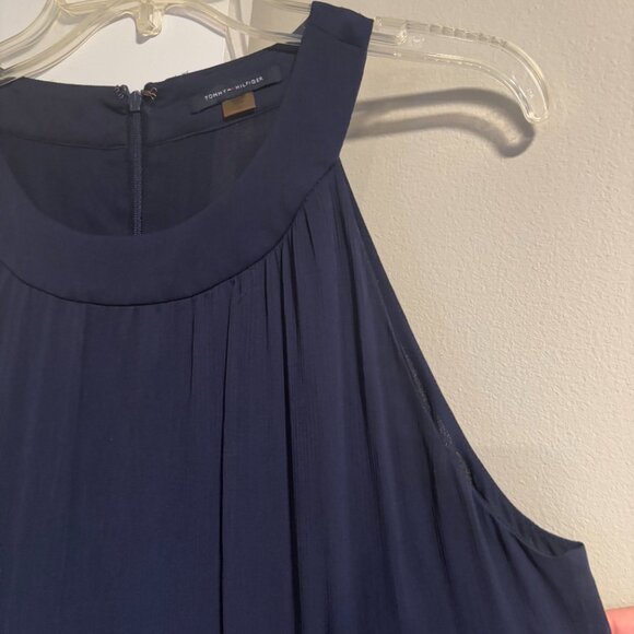 Tommy Hilfiger Navy Blue Nautical Chiffon dress size 14 - Picture 3 of 16